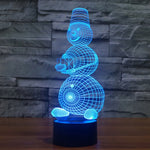 Lampada da scrivania con lampada stereo visiva creativa a 7 colori, luce notturna, Snowman Style Model 2