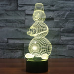 Lampada da scrivania con lampada stereo visiva creativa a 7 colori, luce notturna, Snowman Style Model 2