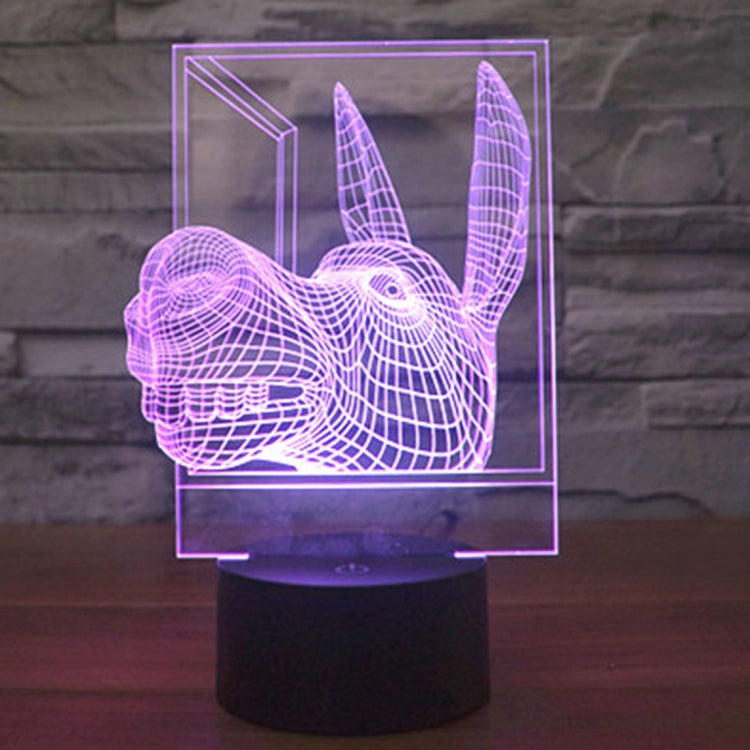 Lampada da scrivania con lampada stereo visiva creativa a 7 colori, luce notturna, Donkey Shape