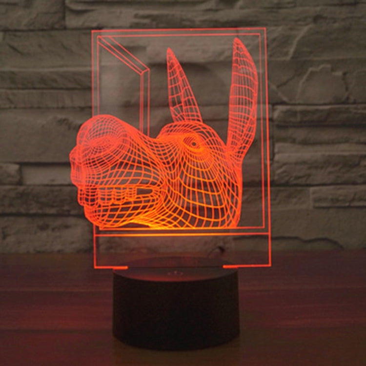 Lampada da scrivania con lampada stereo visiva creativa a 7 colori, luce notturna, Donkey Shape