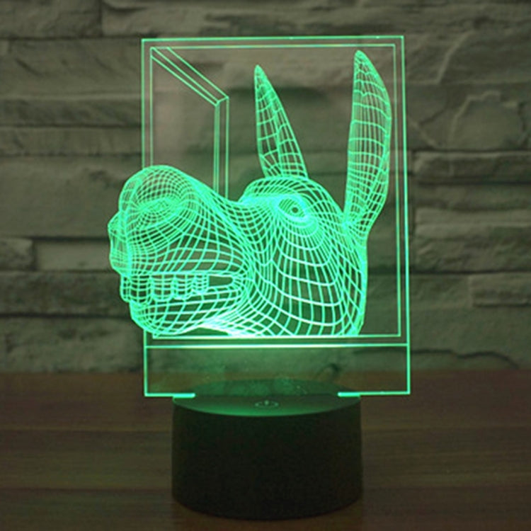 Lampada da scrivania con lampada stereo visiva creativa a 7 colori, luce notturna, Donkey Shape
