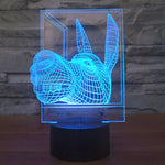 Lampada da scrivania con lampada stereo visiva creativa a 7 colori, luce notturna, Donkey Shape