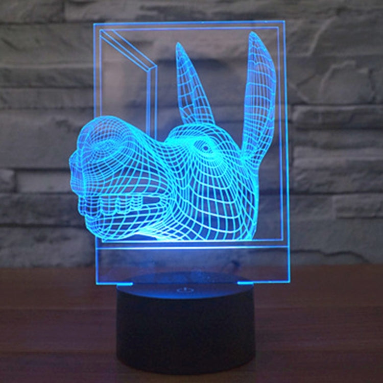 Lampada da scrivania con lampada stereo visiva creativa a 7 colori, luce notturna, Donkey Shape