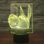 Lampada da scrivania con lampada stereo visiva creativa a 7 colori, luce notturna, Donkey Shape