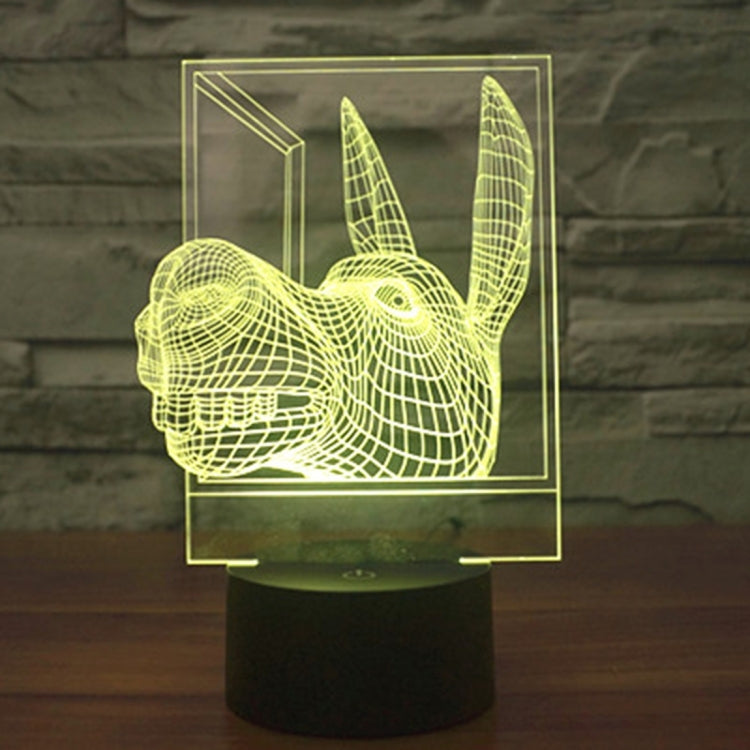 Lampada da scrivania con lampada stereo visiva creativa a 7 colori, luce notturna, Donkey Shape