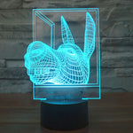 Lampada da scrivania con lampada stereo visiva creativa a 7 colori, luce notturna, Donkey Shape