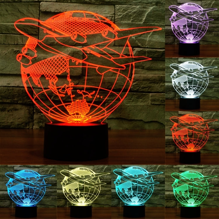 Lampada da scrivania con lampada stereo visiva creativa a 7 colori, luce notturna, Fly out of Asia Style