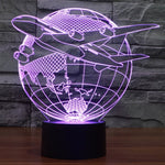 Lampada da scrivania con lampada stereo visiva creativa a 7 colori, luce notturna, Fly out of Asia Style