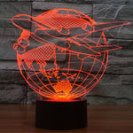 Lampada da scrivania con lampada stereo visiva creativa a 7 colori, luce notturna, Fly out of Asia Style