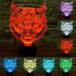 Lampada da scrivania con lampada stereo visiva creativa a 7 colori, luce notturna, Leopard Shape