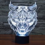 Lampada da scrivania con lampada stereo visiva creativa a 7 colori, luce notturna, Leopard Shape