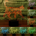 Lampada da scrivania con lampada stereo visiva creativa a 7 colori, luce notturna, Walking Cat Shape