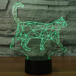Lampada da scrivania con lampada stereo visiva creativa a 7 colori, luce notturna, Walking Cat Shape