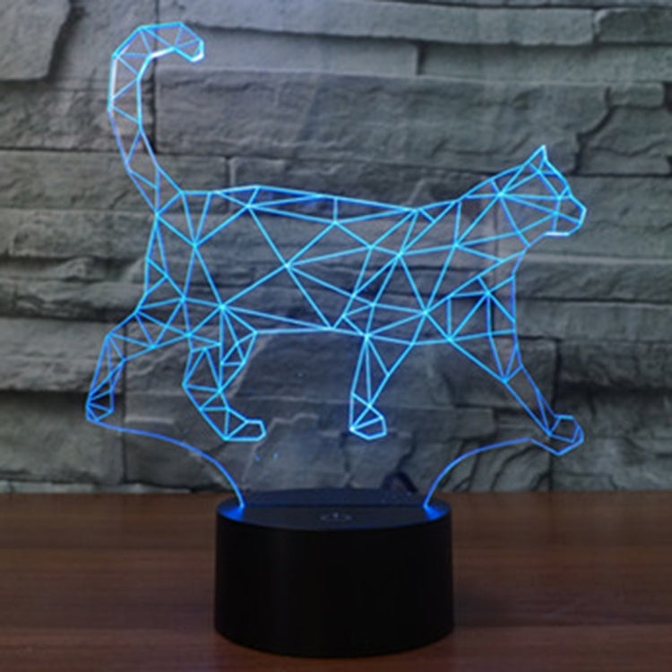 Lampada da scrivania con lampada stereo visiva creativa a 7 colori, luce notturna, Walking Cat Shape