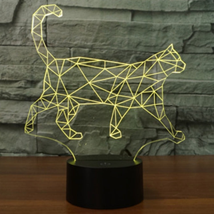 Lampada da scrivania con lampada stereo visiva creativa a 7 colori, luce notturna, Walking Cat Shape