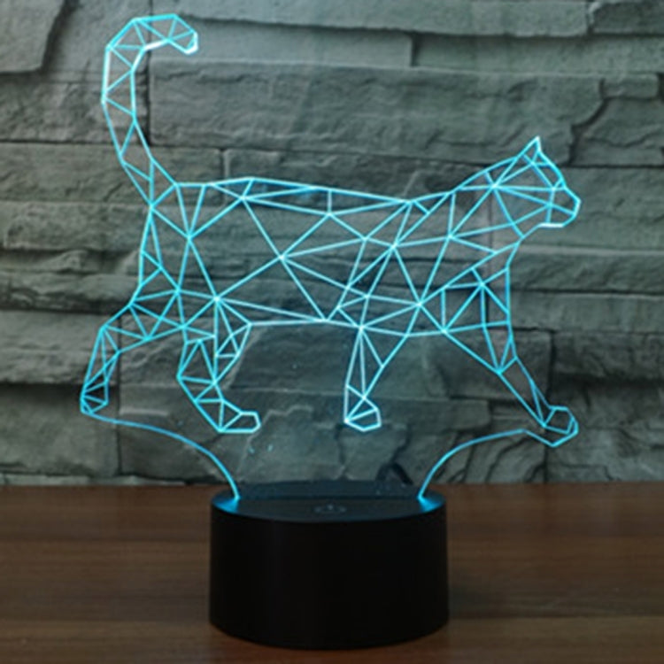 Lampada da scrivania con lampada stereo visiva creativa a 7 colori, luce notturna, Walking Cat Shape