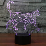 Lampada da scrivania con lampada stereo visiva creativa a 7 colori, luce notturna, Walking Cat Shape