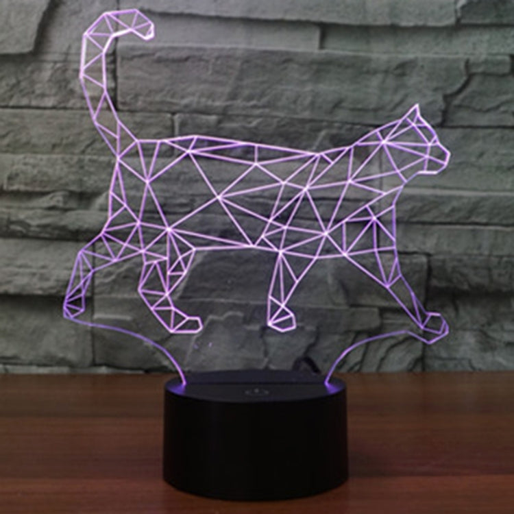 Lampada da scrivania con lampada stereo visiva creativa a 7 colori, luce notturna, Walking Cat Shape