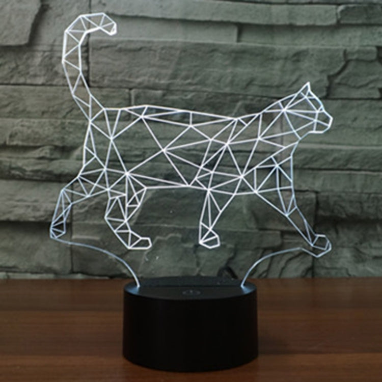 Lampada da scrivania con lampada stereo visiva creativa a 7 colori, luce notturna, Walking Cat Shape