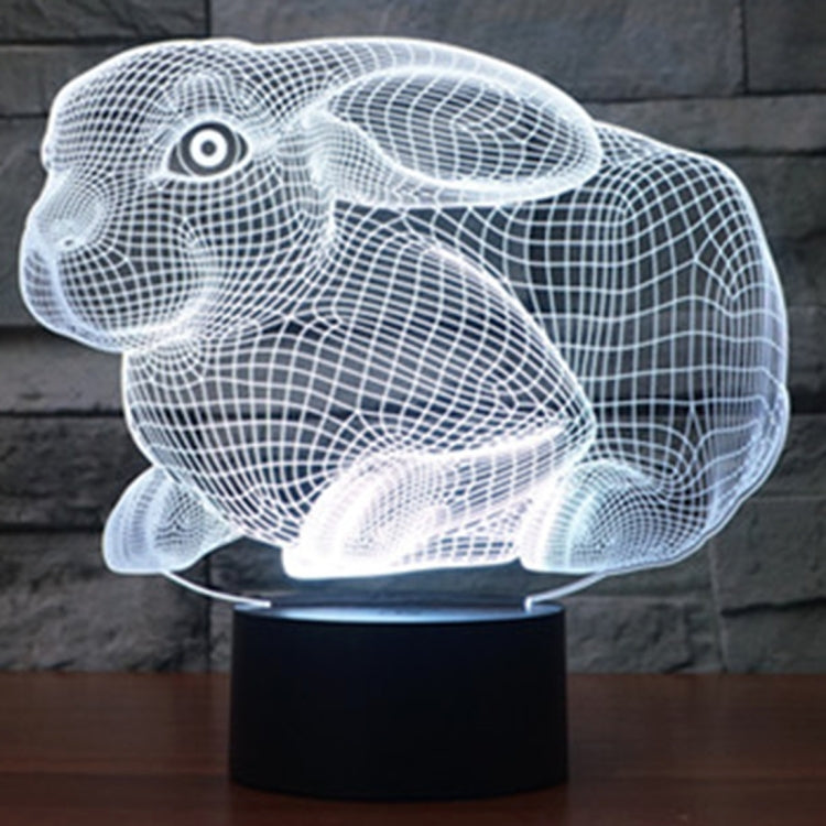 Lampada da scrivania con lampada stereo visiva creativa a 7 colori, luce notturna, Rabbit Shape