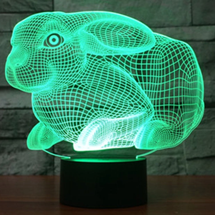 Lampada da scrivania con lampada stereo visiva creativa a 7 colori, luce notturna, Rabbit Shape