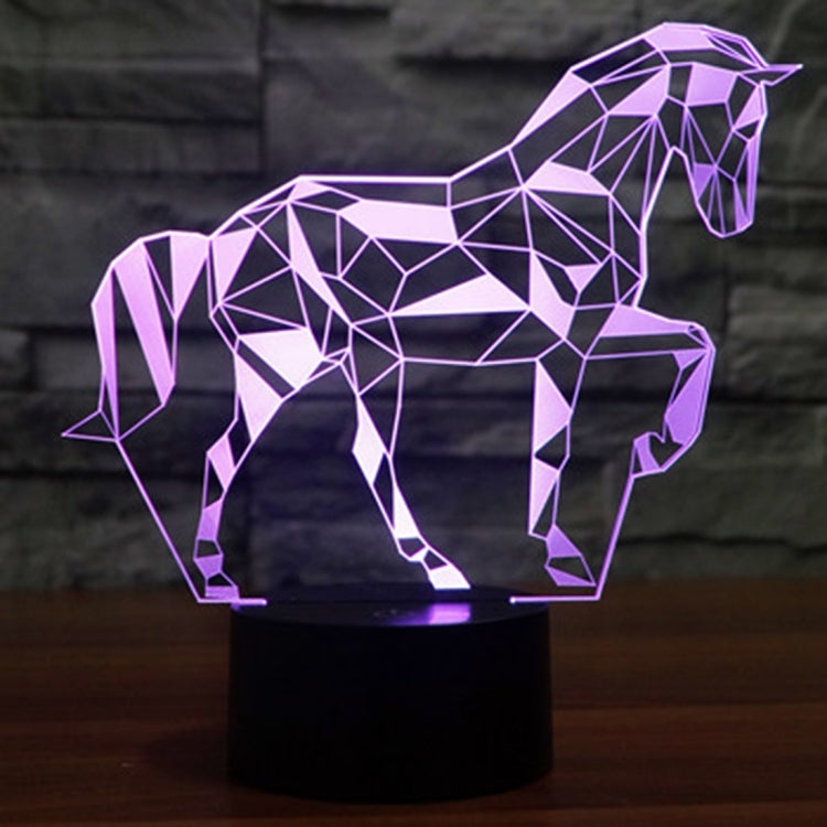 Lampada da scrivania con lampada stereo visiva creativa a 7 colori, luce notturna, Horse Shape