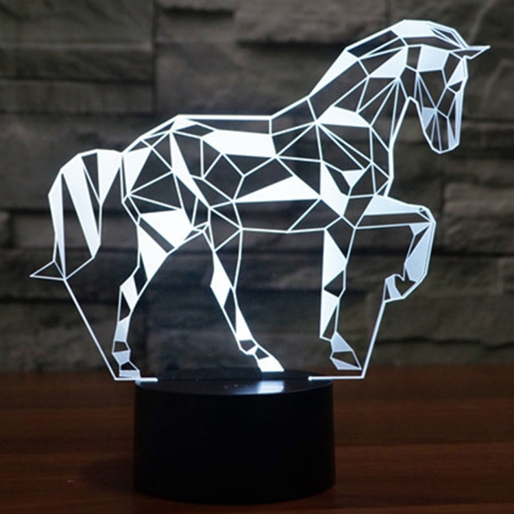 Lampada da scrivania con lampada stereo visiva creativa a 7 colori, luce notturna, Horse Shape