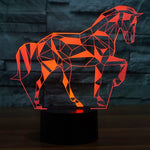 Lampada da scrivania con lampada stereo visiva creativa a 7 colori, luce notturna, Horse Shape