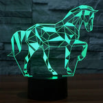 Lampada da scrivania con lampada stereo visiva creativa a 7 colori, luce notturna, Horse Shape