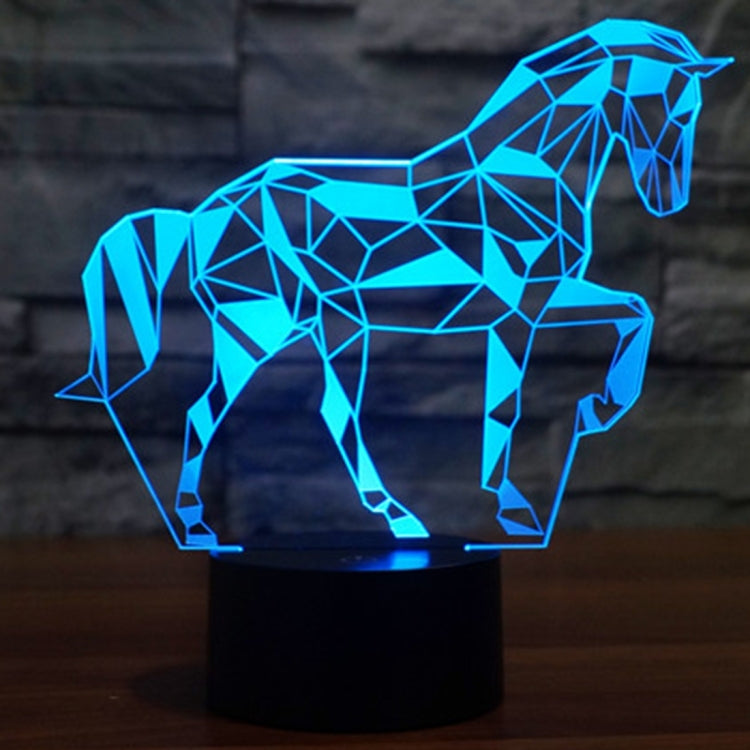 Lampada da scrivania con lampada stereo visiva creativa a 7 colori, luce notturna, Horse Shape