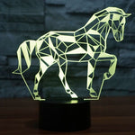Lampada da scrivania con lampada stereo visiva creativa a 7 colori, luce notturna, Horse Shape