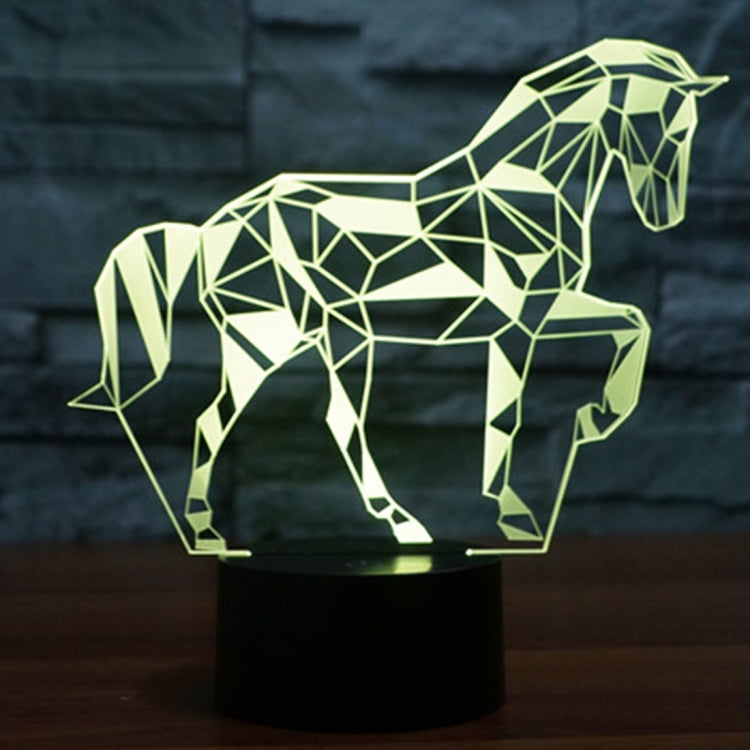 Lampada da scrivania con lampada stereo visiva creativa a 7 colori, luce notturna, Horse Shape