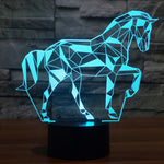 Lampada da scrivania con lampada stereo visiva creativa a 7 colori, luce notturna, Horse Shape
