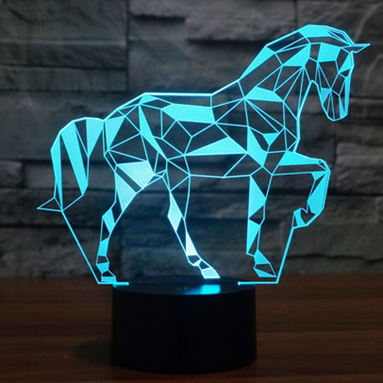 Lampada da scrivania con lampada stereo visiva creativa a 7 colori, luce notturna, Horse Shape