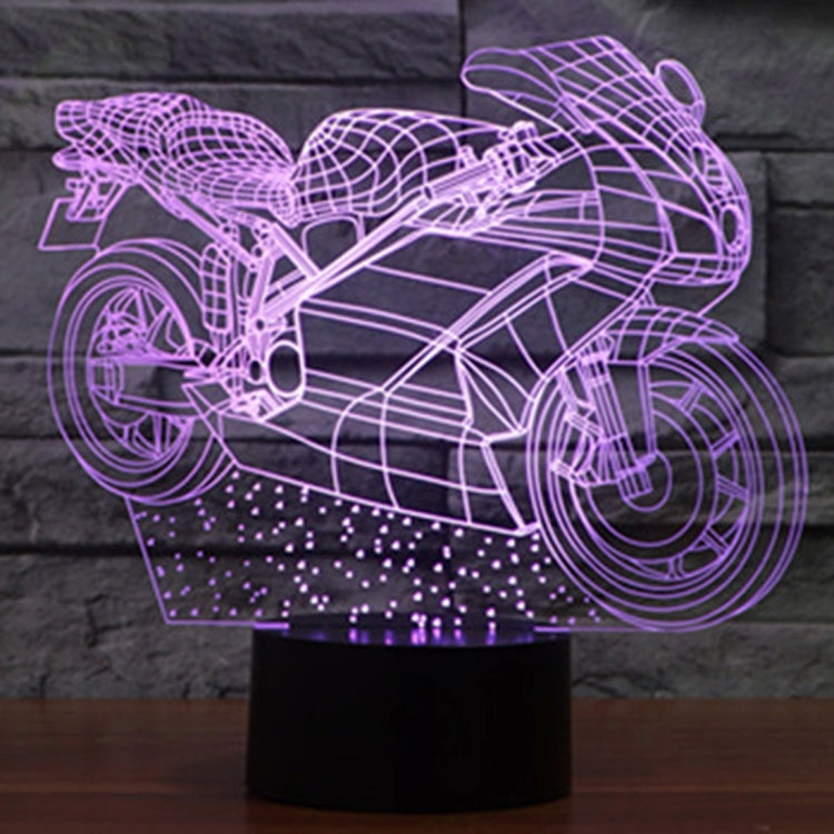 Lampada da scrivania con lampada stereo visiva creativa a 7 colori, luce notturna, Motorcycle Shape