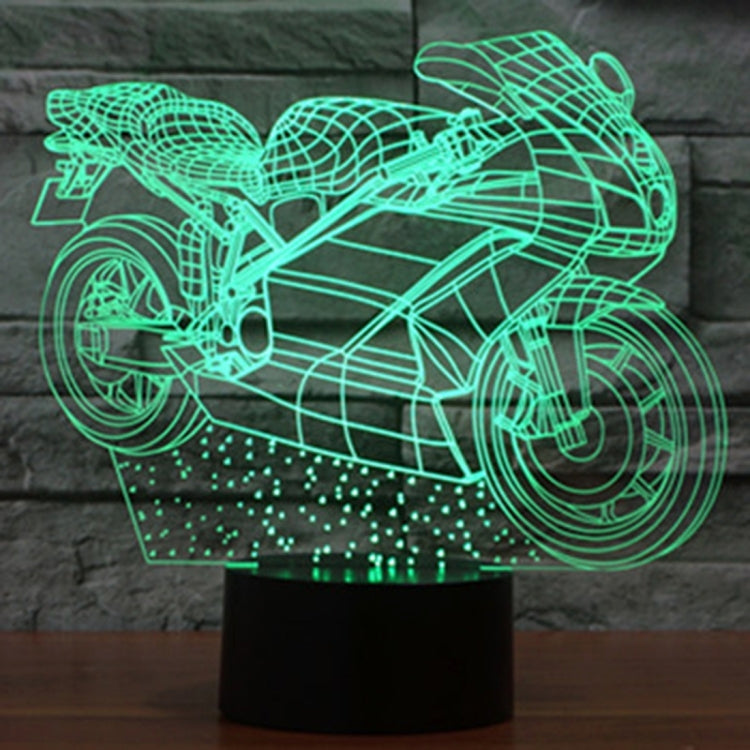 Lampada da scrivania con lampada stereo visiva creativa a 7 colori, luce notturna, Motorcycle Shape