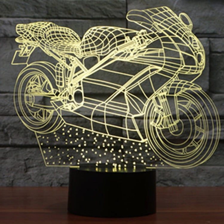 Lampada da scrivania con lampada stereo visiva creativa a 7 colori, luce notturna, Motorcycle Shape