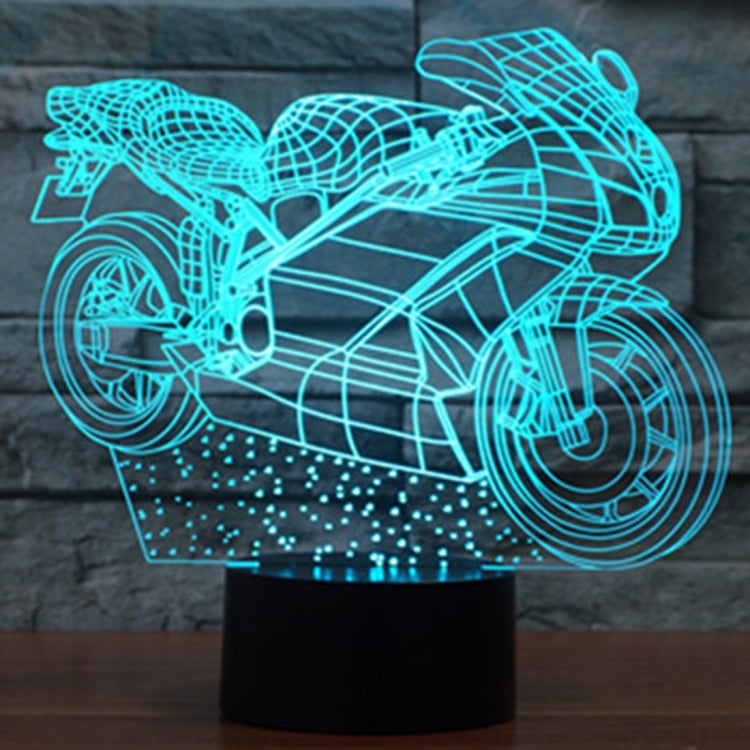 Lampada da scrivania con lampada stereo visiva creativa a 7 colori, luce notturna, Motorcycle Shape