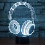 Lampada da scrivania con lampada stereo visiva creativa a 7 colori, luce notturna, Headset Shape