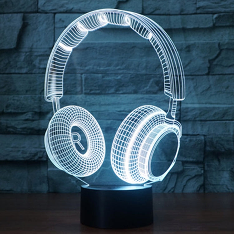 Lampada da scrivania con lampada stereo visiva creativa a 7 colori, luce notturna, Headset Shape