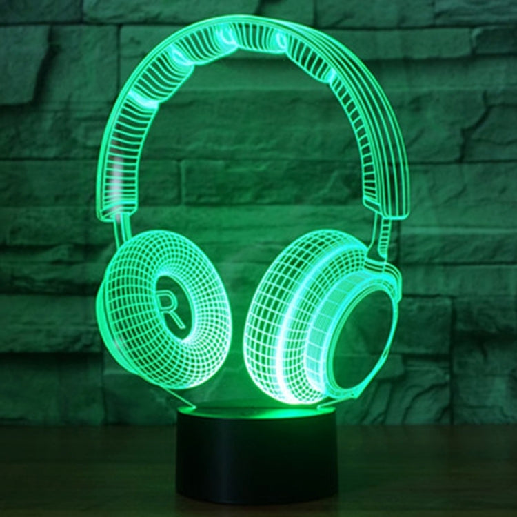 Lampada da scrivania con lampada stereo visiva creativa a 7 colori, luce notturna, Headset Shape
