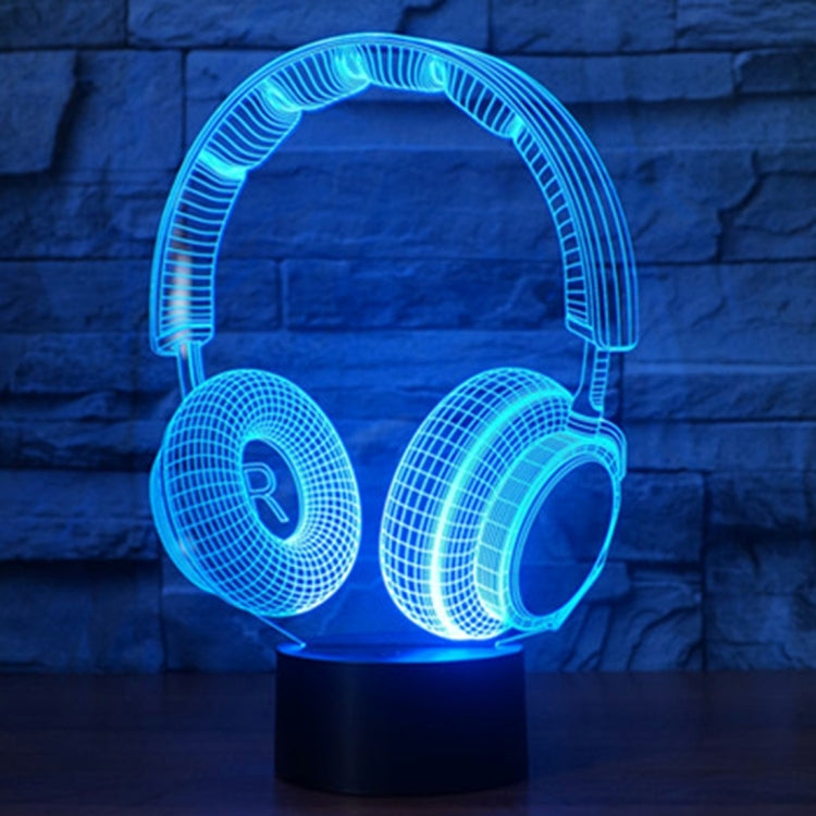 Lampada da scrivania con lampada stereo visiva creativa a 7 colori, luce notturna, Headset Shape