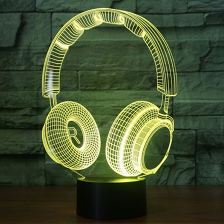 Lampada da scrivania con lampada stereo visiva creativa a 7 colori, luce notturna, Headset Shape