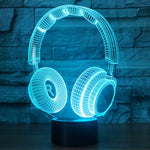 Lampada da scrivania con lampada stereo visiva creativa a 7 colori, luce notturna, Headset Shape