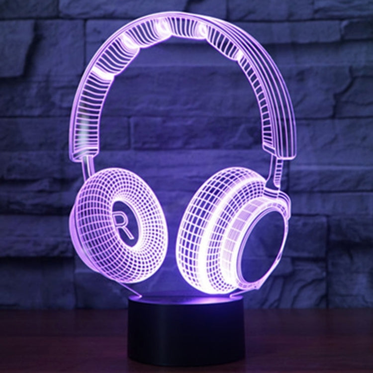 Lampada da scrivania con lampada stereo visiva creativa a 7 colori, luce notturna, Headset Shape
