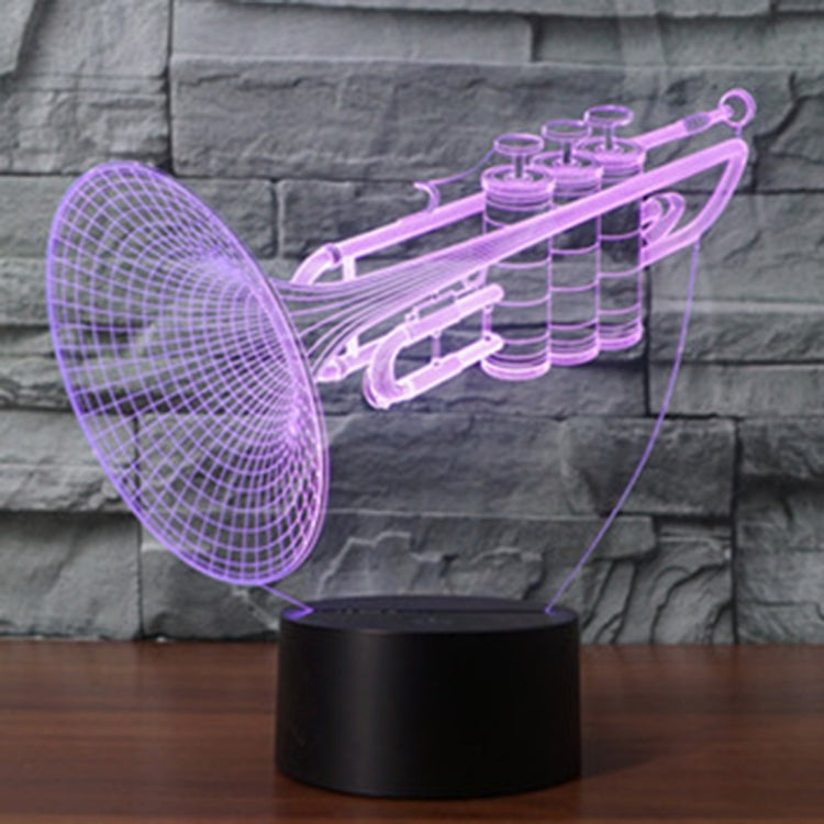 Lampada da scrivania con lampada stereo visiva creativa a 7 colori, luce notturna, Trumpet Shape