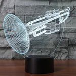 Lampada da scrivania con lampada stereo visiva creativa a 7 colori, luce notturna, Trumpet Shape