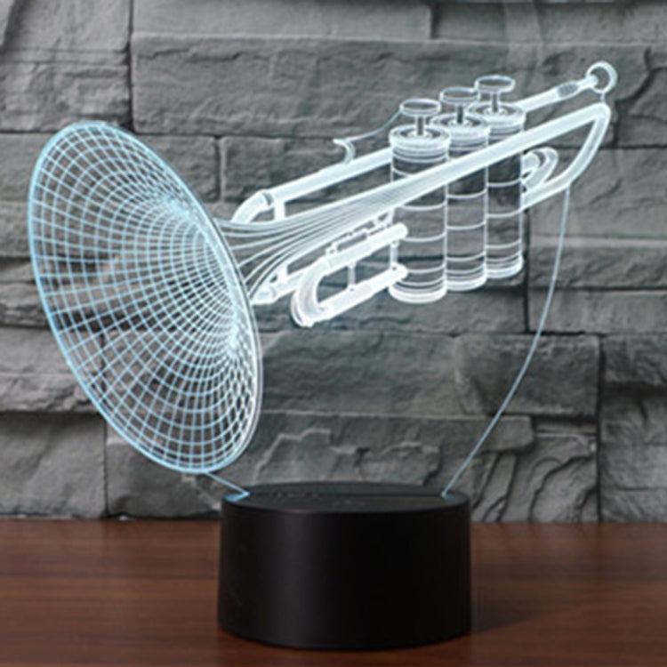 Lampada da scrivania con lampada stereo visiva creativa a 7 colori, luce notturna, Trumpet Shape