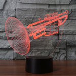Lampada da scrivania con lampada stereo visiva creativa a 7 colori, luce notturna, Trumpet Shape