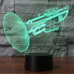 Lampada da scrivania con lampada stereo visiva creativa a 7 colori, luce notturna, Trumpet Shape